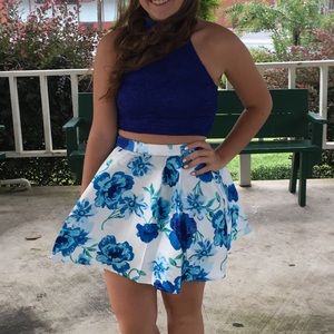 Windsor Floral Print 2 Piece Homecoming Short Mini Dress
